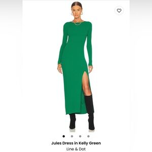 Line and dot Jules dress in Kelly green XS